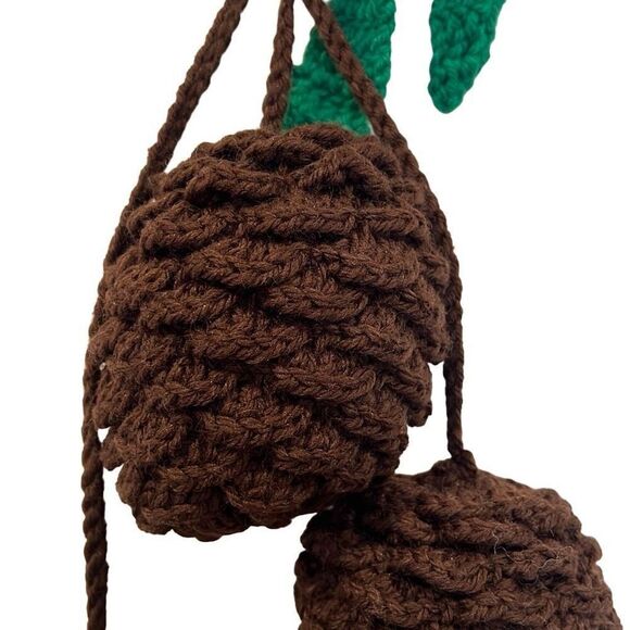 Handmade Knitted Christmas Hanging Pinecones - Picture 1 of 4